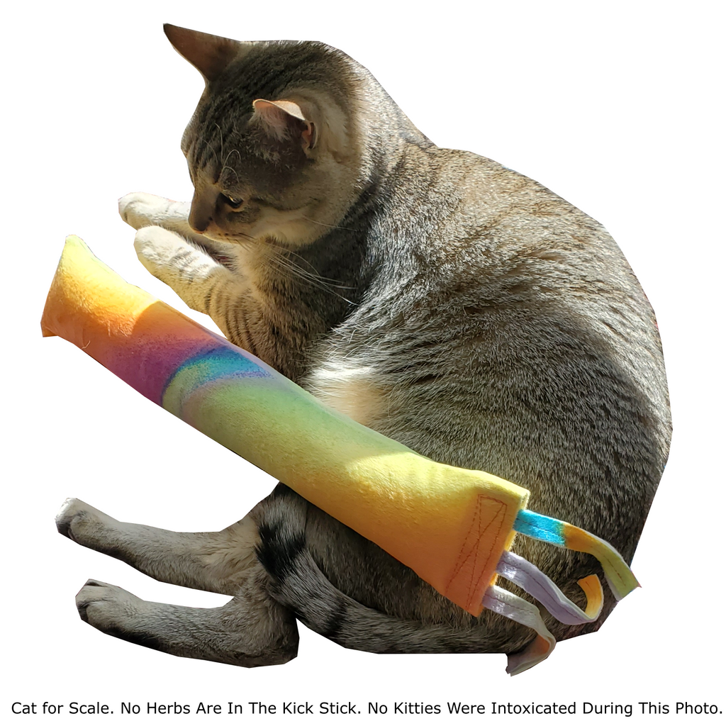 Multi Color Swirl Kick Stick Stuffed with Cat Herb Large Cat Toy